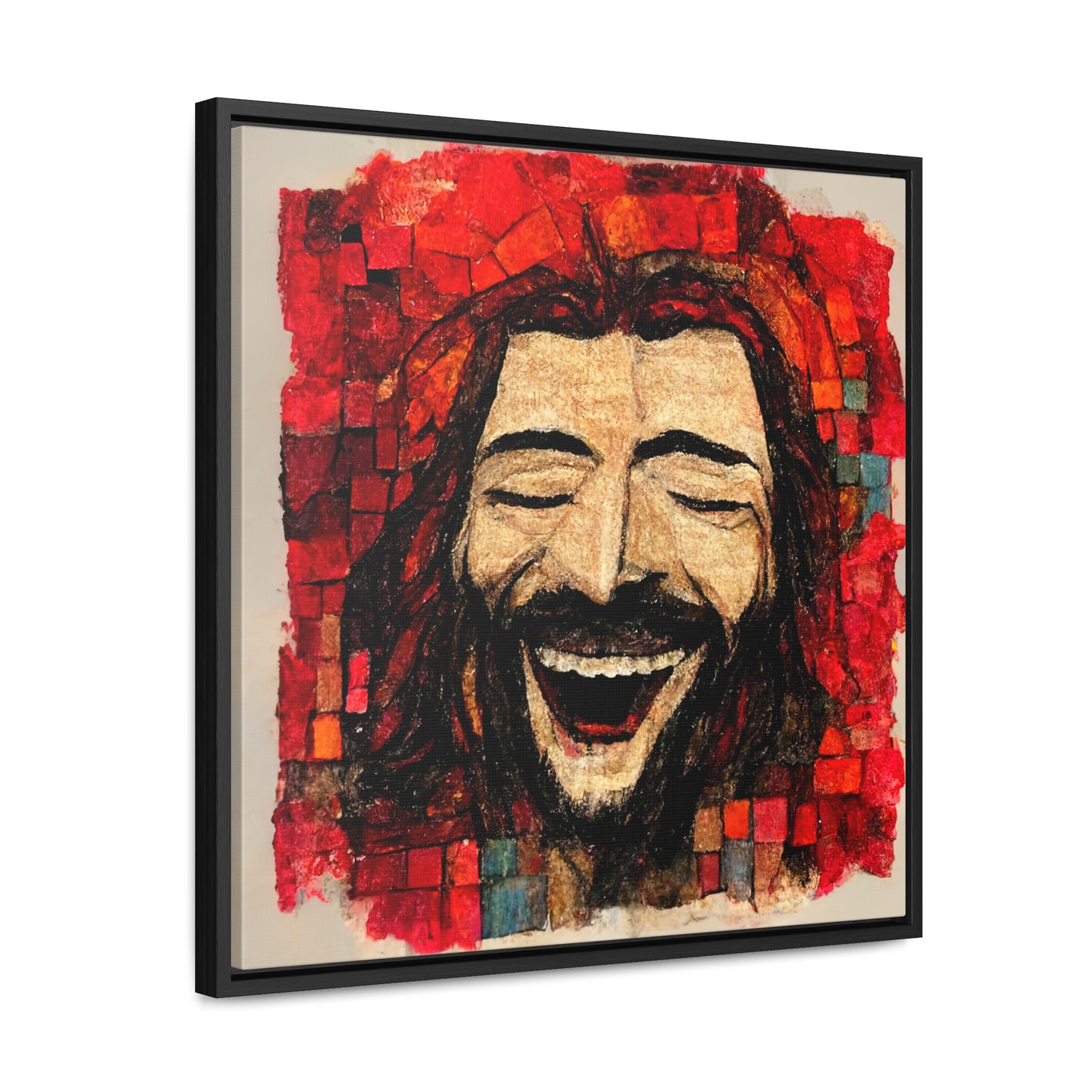 Jesus smiling 5, Valentinii, Gallery Canvas Wraps, Square Frame