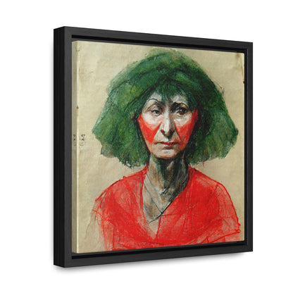 Loneliness Green Red 34, Valentinii, Gallery Canvas Wraps, Square Frame