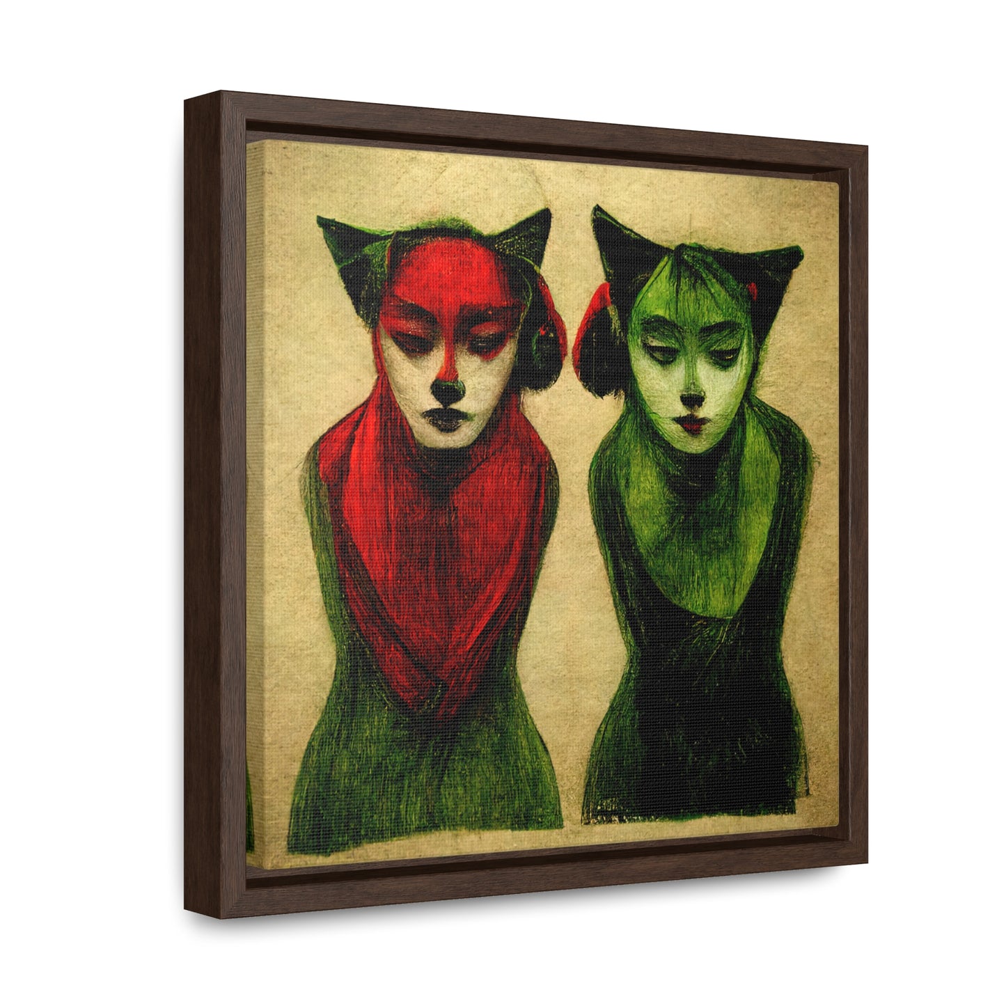 Cat Woman 4, Valentinii, Gallery Canvas Wraps, Square Frame