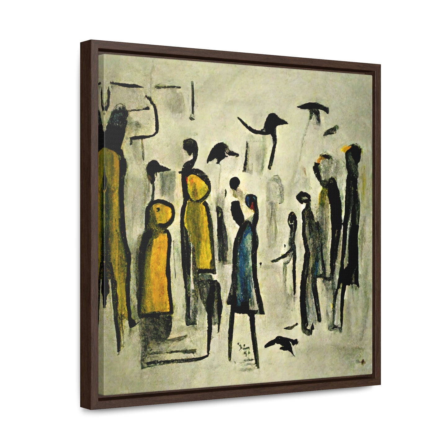 People and Birds 2, Valentinii, Gallery Canvas Wraps, Square Frame