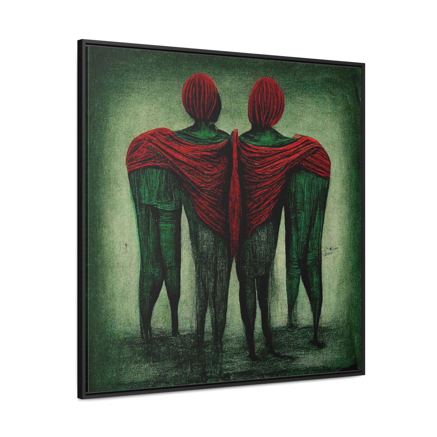 Loneliness Green Red 2, Valentinii, Gallery Canvas Wraps, Square Frame