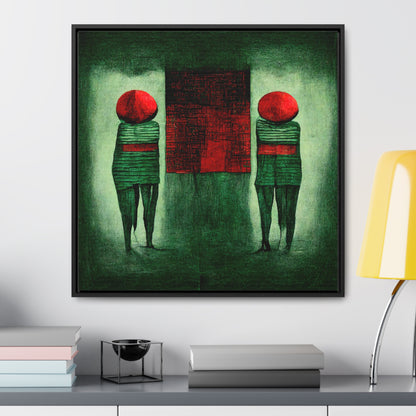 Loneliness Green Red 23, Valentinii, Gallery Canvas Wraps, Square Frame