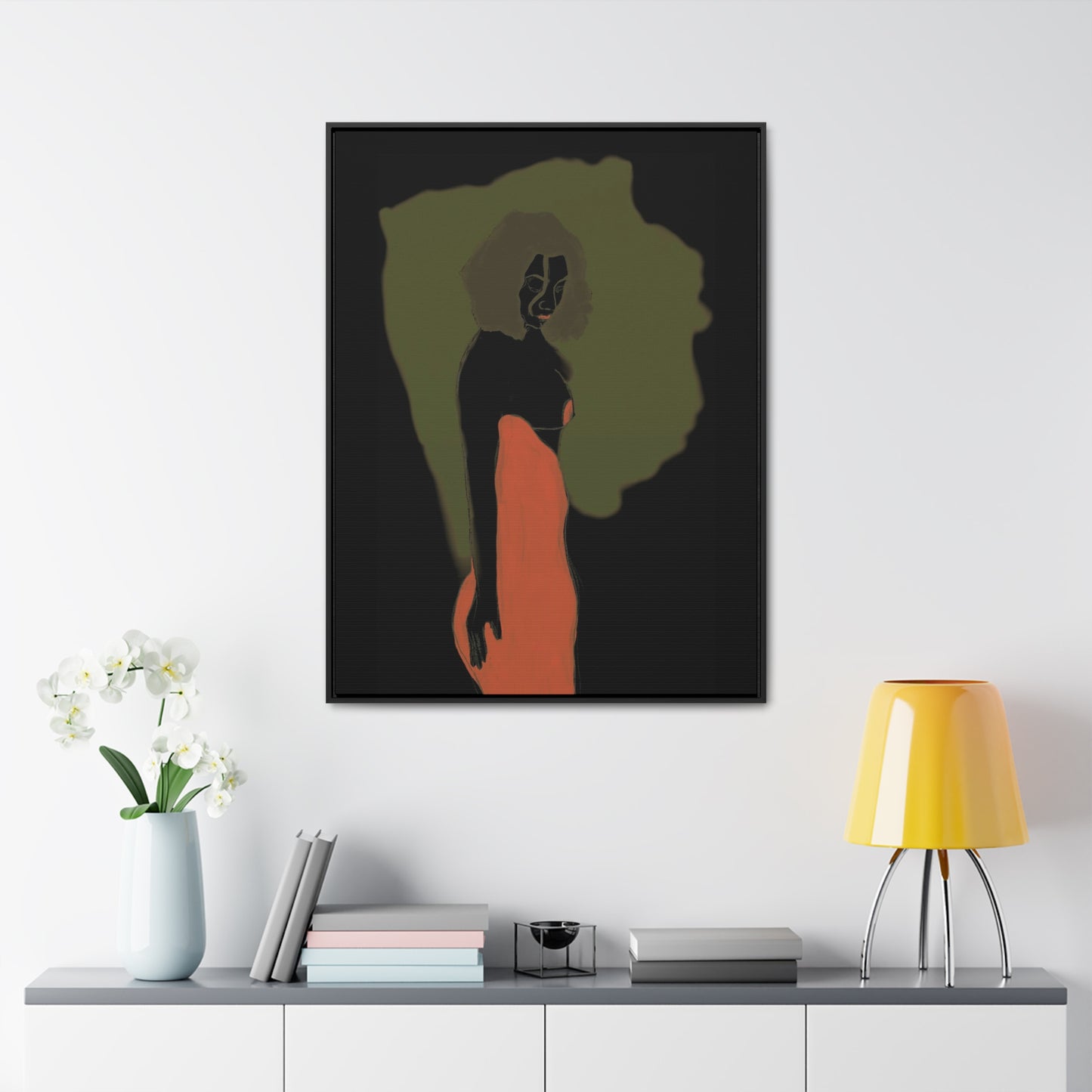 Lady in Red, Original Eduard Pavel, Gallery Canvas Wraps, Vertical Frame