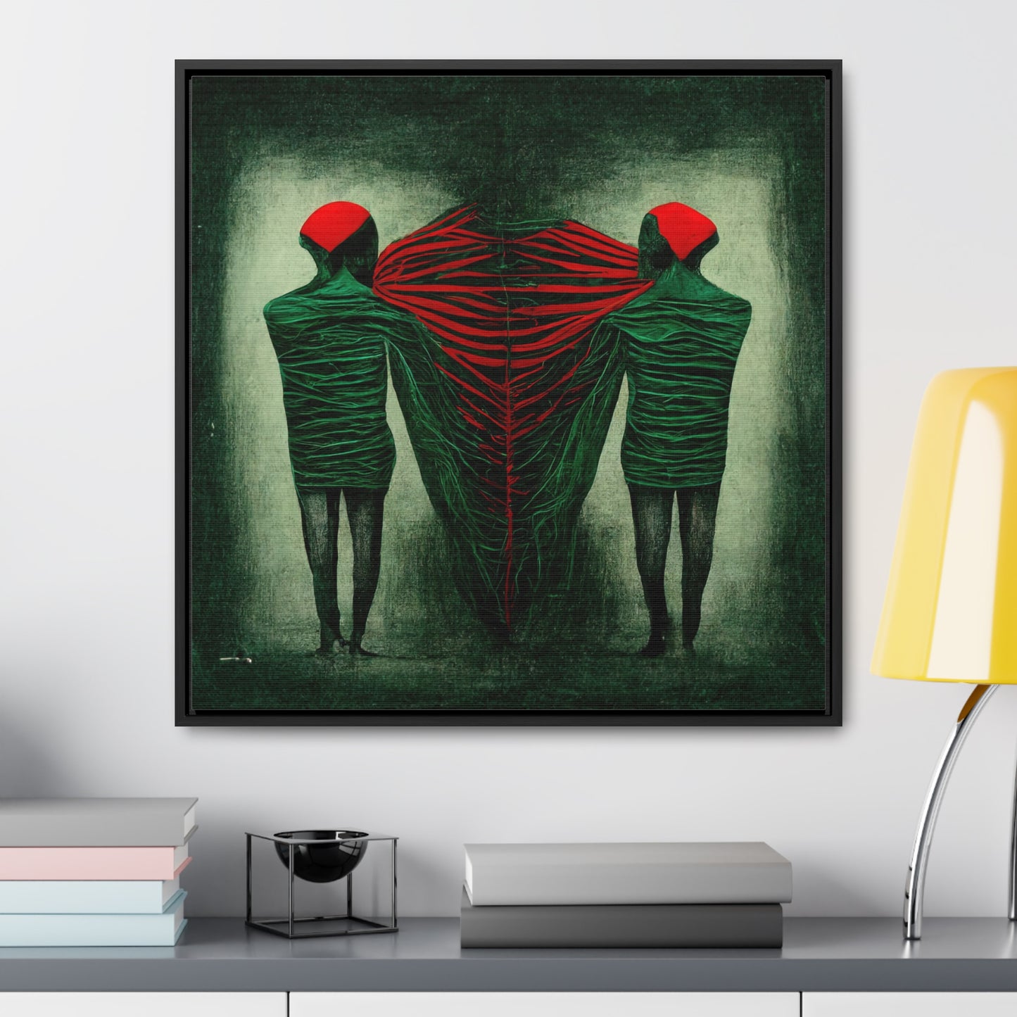 Loneliness Green Red 7, Valentinii, Gallery Canvas Wraps, Square Frame