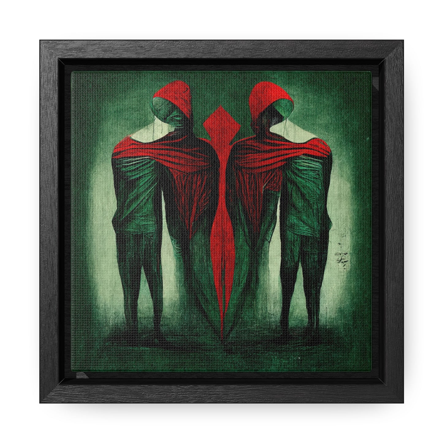 Loneliness Green Red, Valentinii, Gallery Canvas Wraps, Square Frame