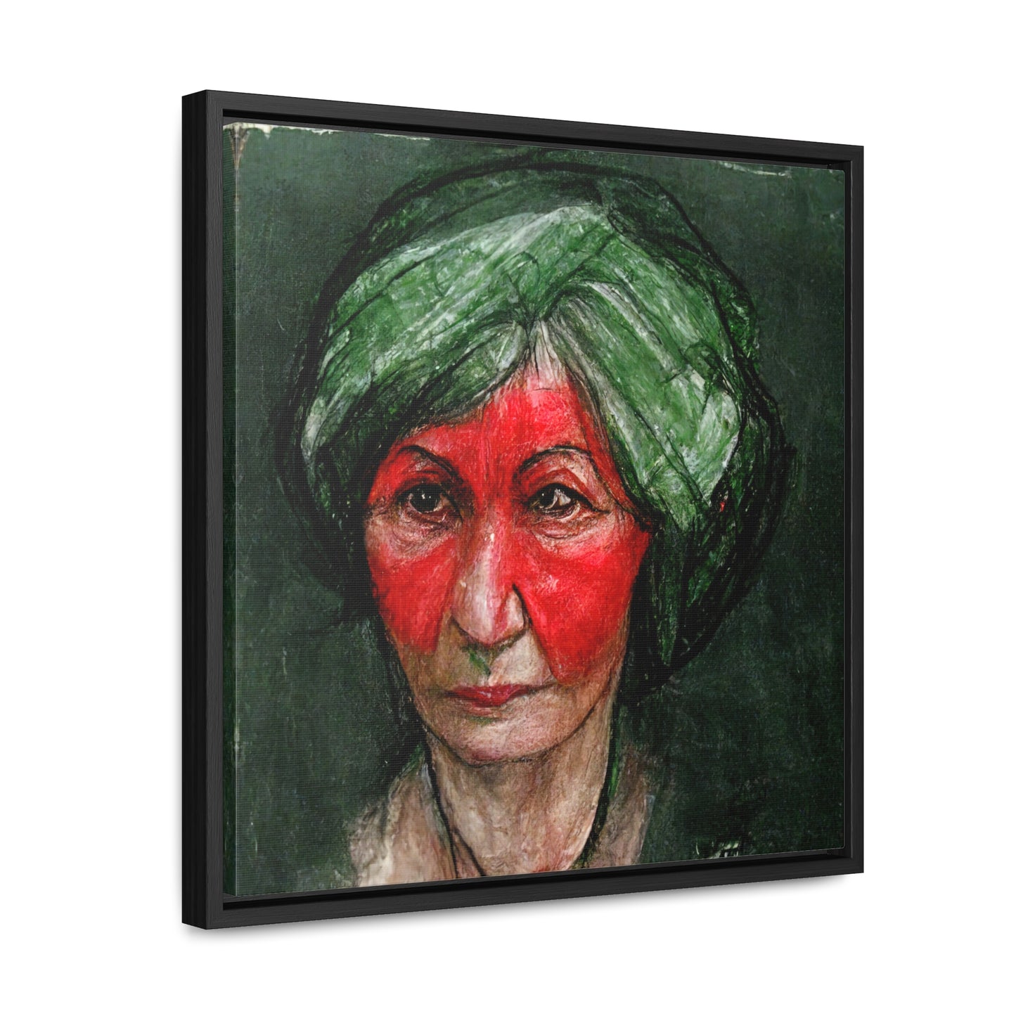 Loneliness Green Red 41, Valentinii, Gallery Canvas Wraps, Square Frame