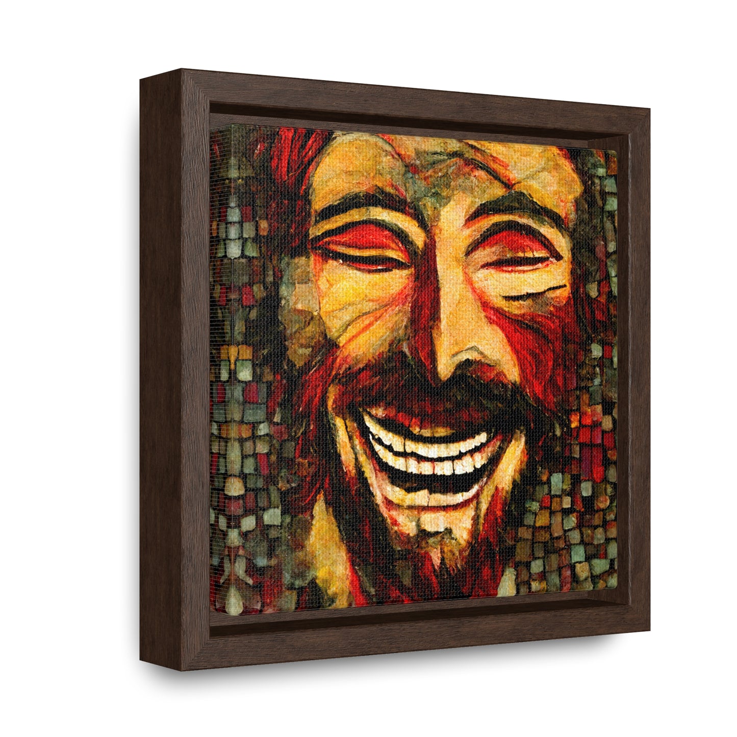 Jesus smiling 3, Valentinii, Gallery Canvas Wraps, Square Frame