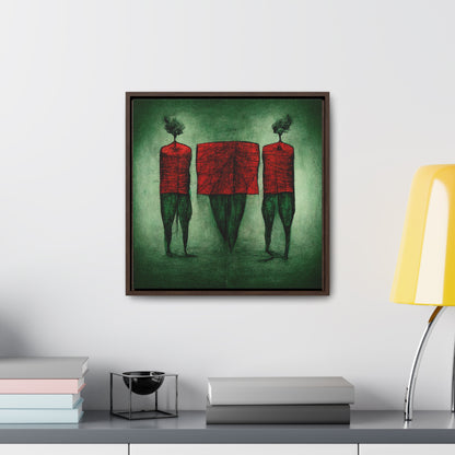 Loneliness Green Red 22, Valentinii, Gallery Canvas Wraps, Square Frame