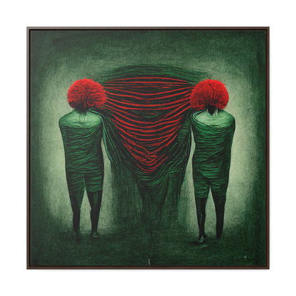 Loneliness Green Red 4, Valentinii, Gallery Canvas Wraps, Square Frame