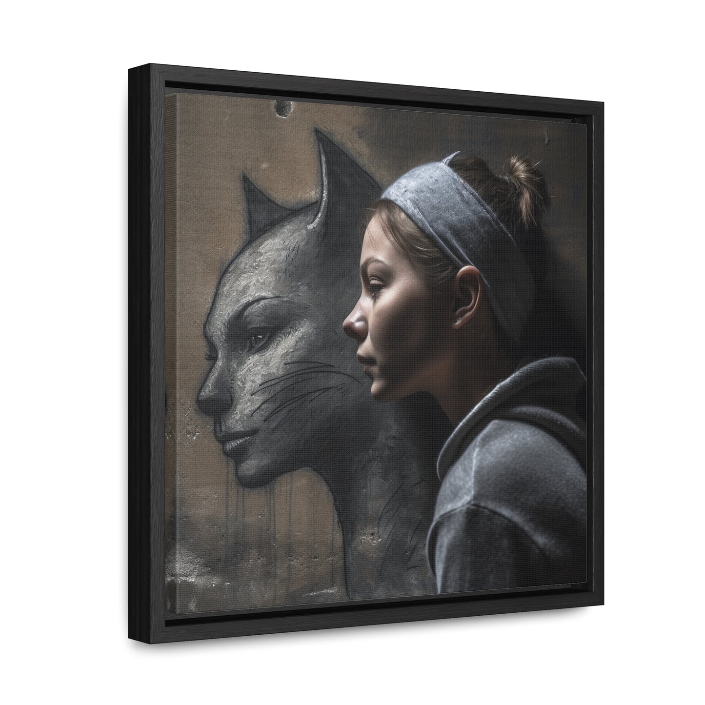 Cat Woman 28, Gallery Canvas Wraps, Square Frame