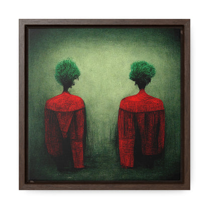 Loneliness Green Red 28, Valentinii, Gallery Canvas Wraps, Square Frame