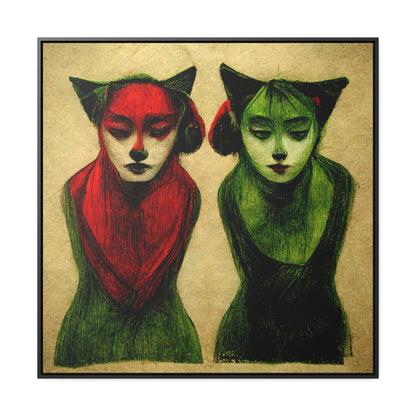 Cat Woman 4, Valentinii, Gallery Canvas Wraps, Square Frame