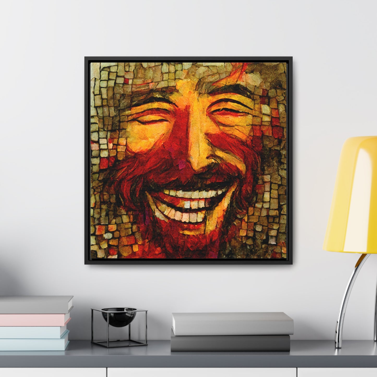 Jesus smiling 4, Valentinii, Gallery Canvas Wraps, Square Frame