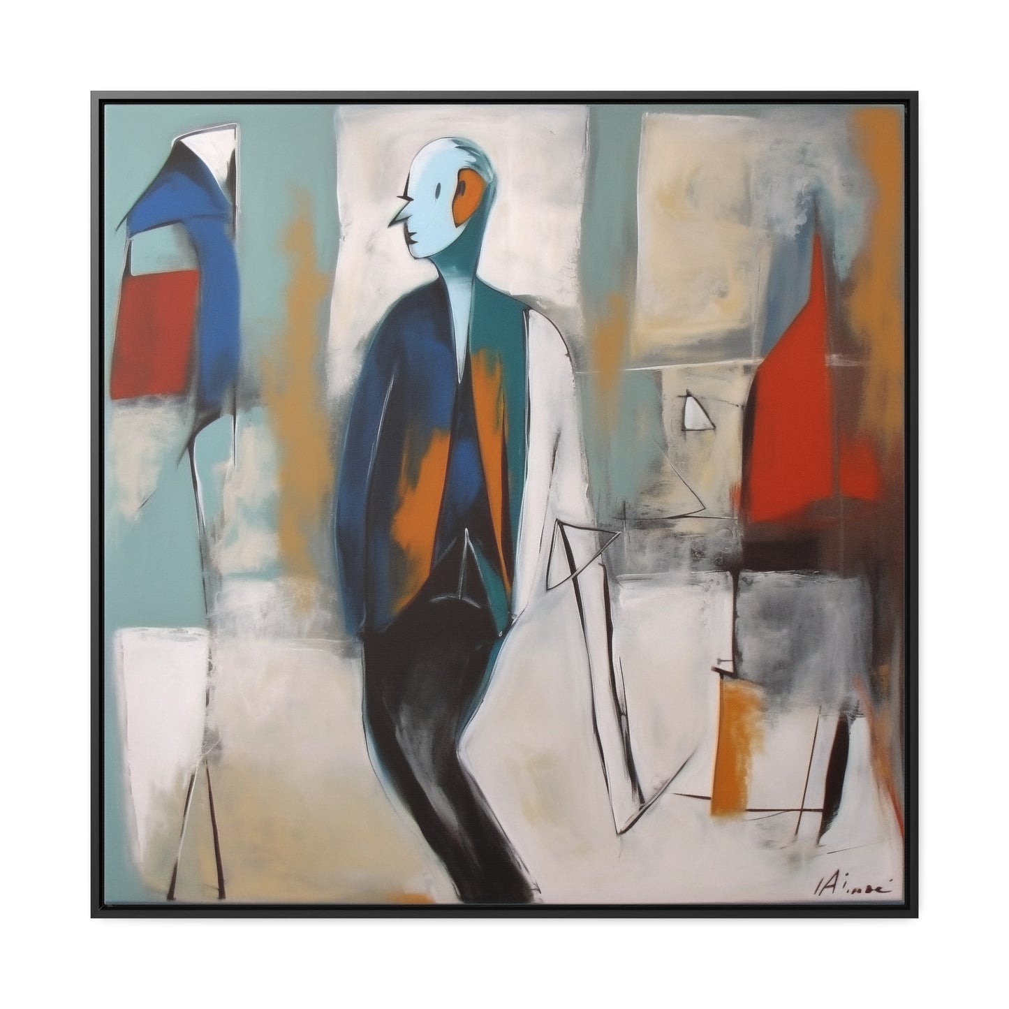 Sad Man 19, Gallery Canvas Wraps, Square Frame