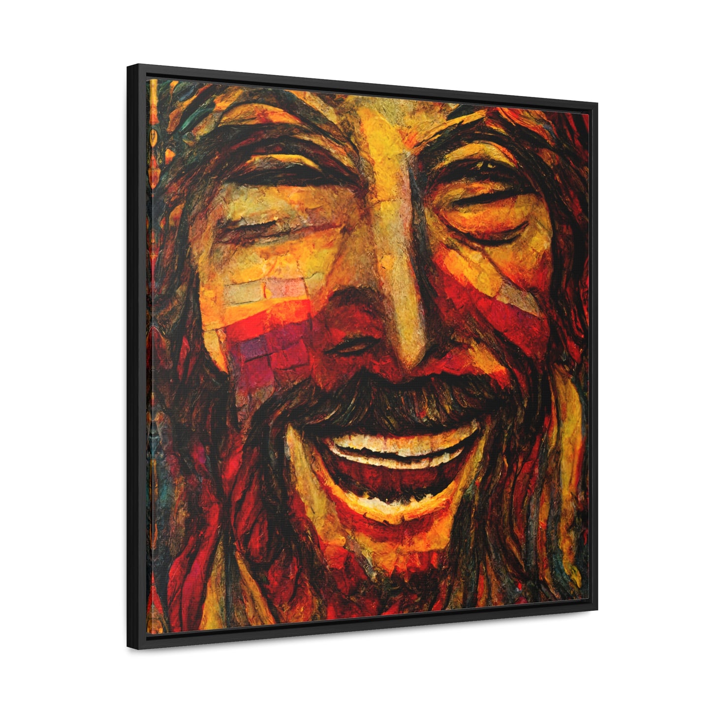 Jesus smiling 2, Valentinii, Gallery Canvas Wraps, Square Frame