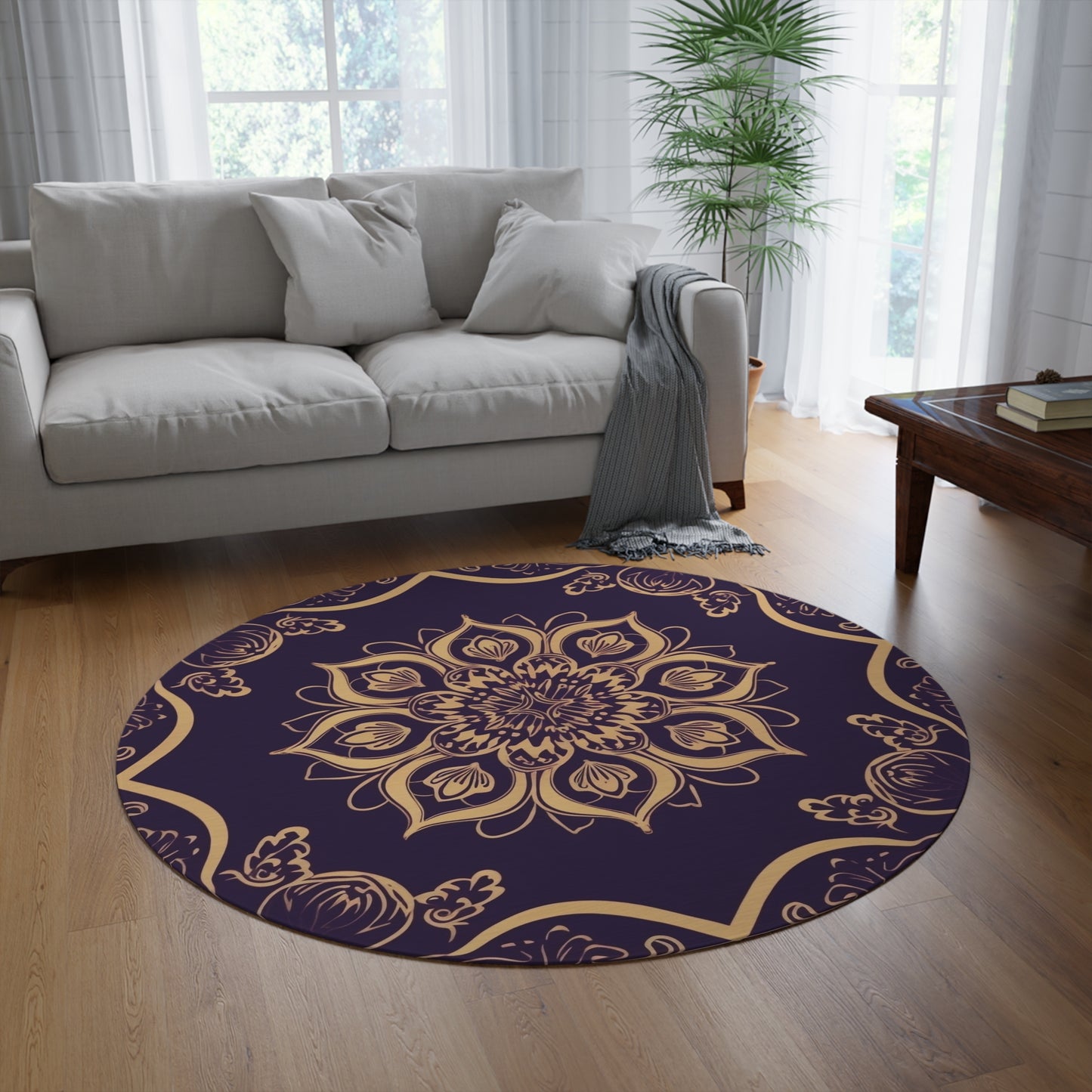 V Fractal,  Round Rug