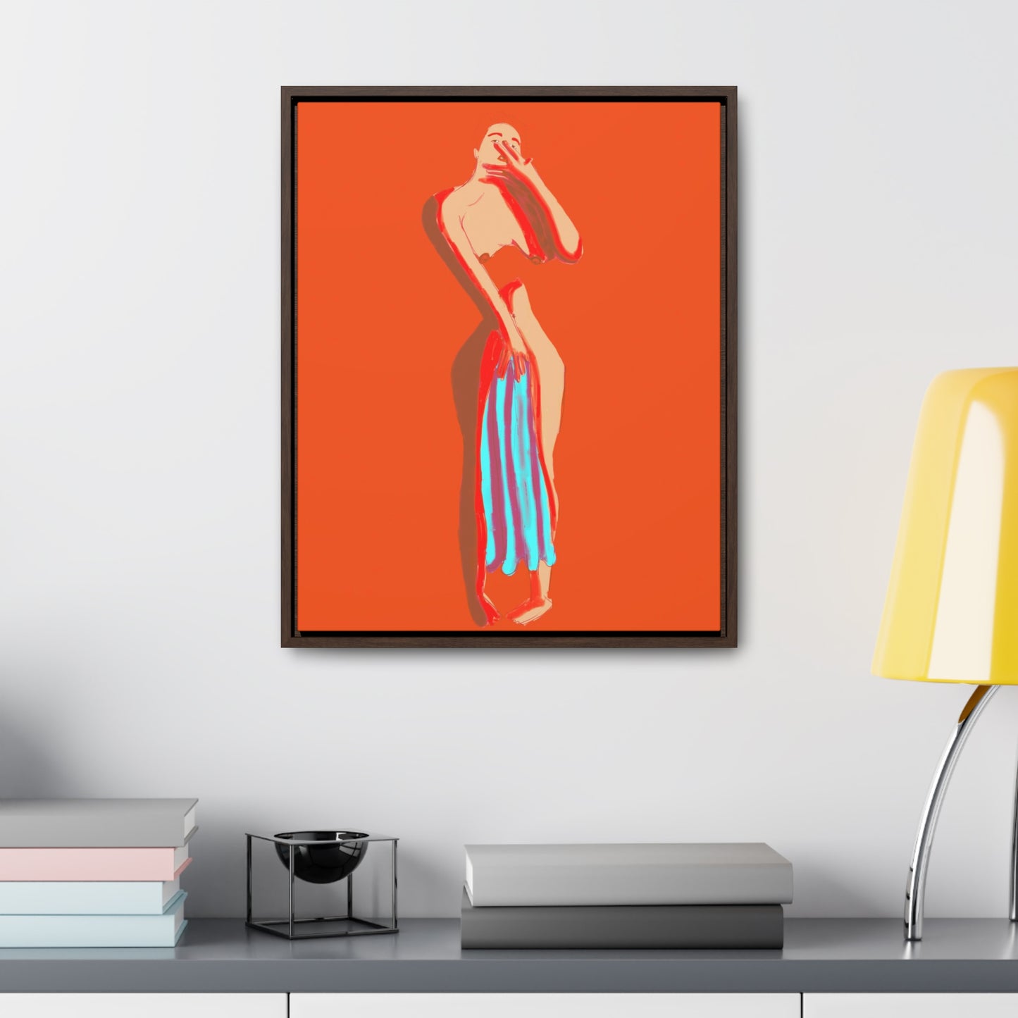 The Orange Towel, Original Eduard Pavel, Gallery Canvas Wraps, Vertical Frame