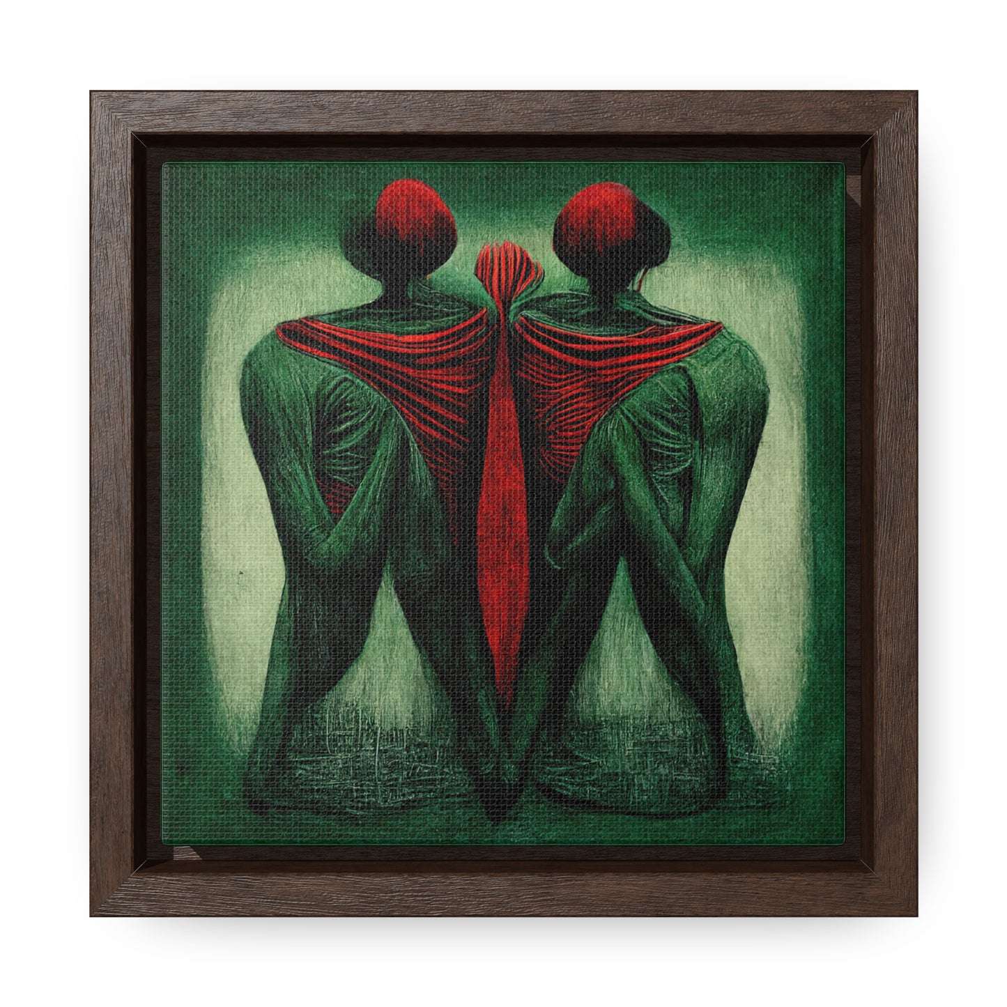 Loneliness Green Red 3, Valentinii, Gallery Canvas Wraps, Square Frame