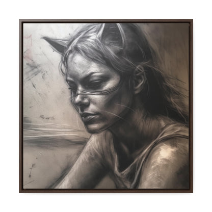 Cat Woman 17, Gallery Canvas Wraps, Square Frame