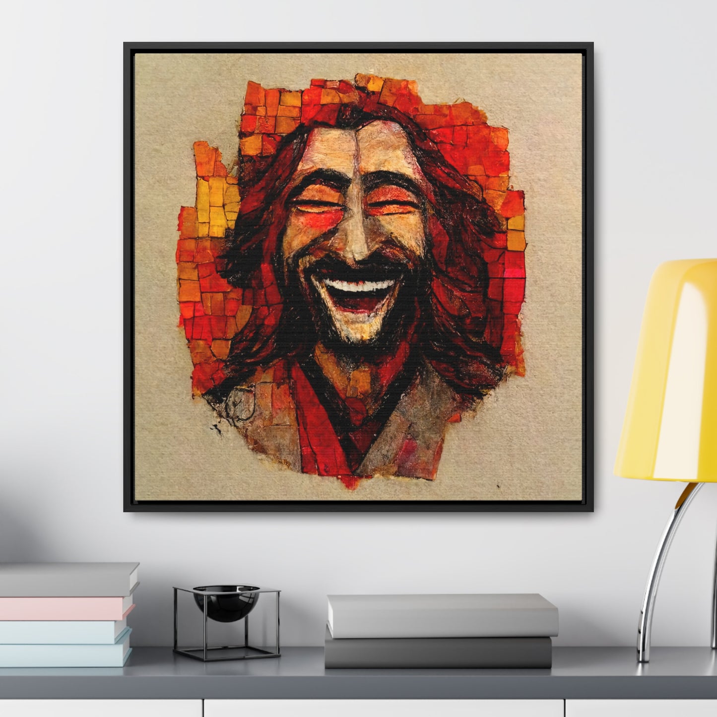 Jesus smiling 6, Valentinii, Gallery Canvas Wraps, Square Frame