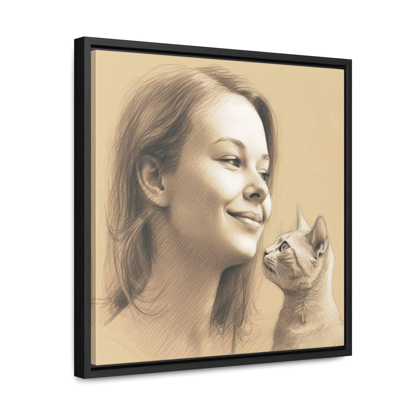 Cat Woman 30, Gallery Canvas Wraps, Square Frame