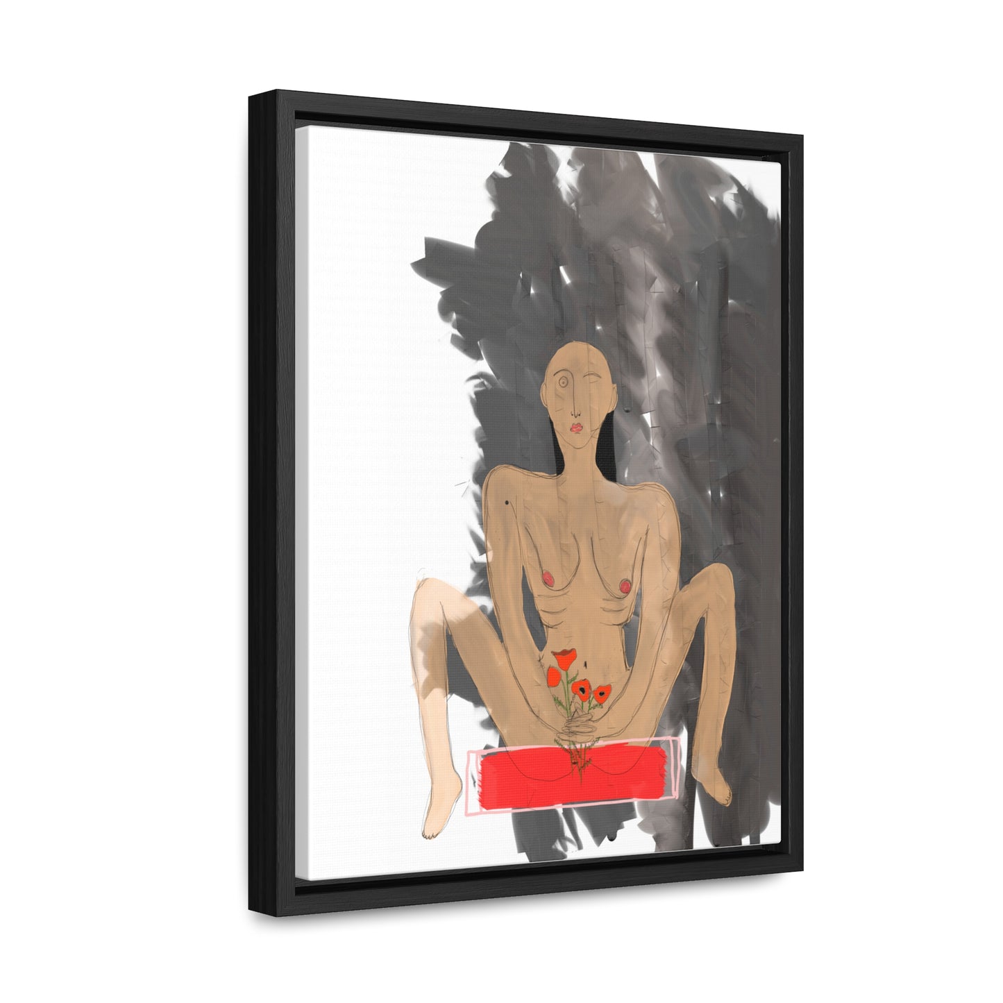 Man with Poppies, Original Eduard Pavel, Gallery Canvas Wraps, Vertical Frame