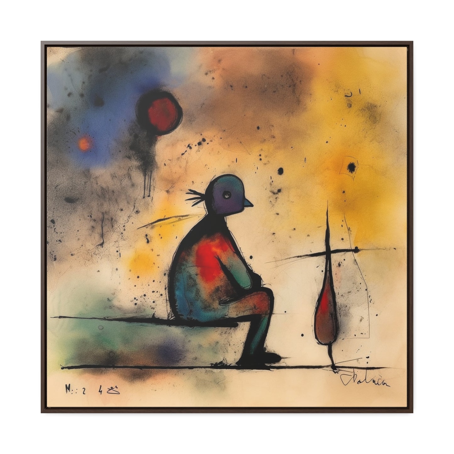 Sad Man 17, Valentinii, Gallery Canvas Wraps, Square Frame