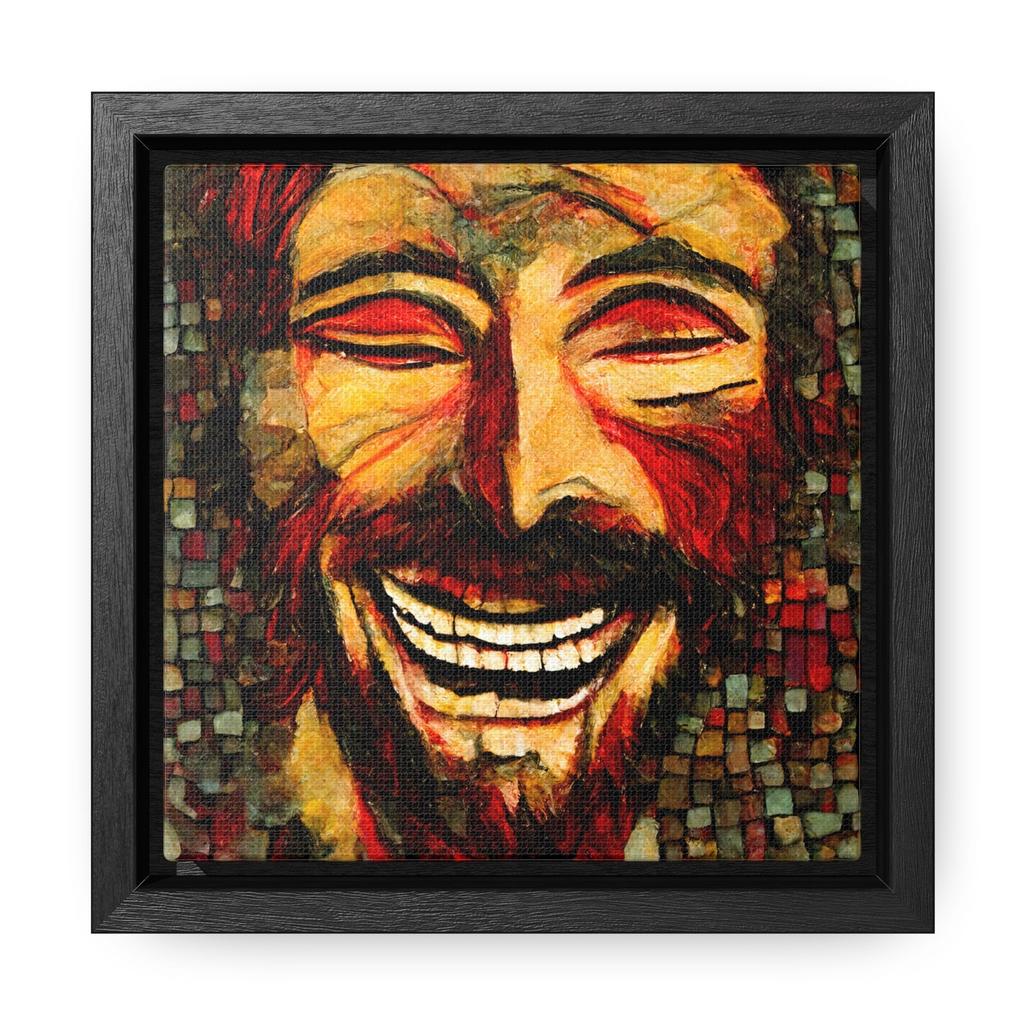 Jesus smiling 3, Valentinii, Gallery Canvas Wraps, Square Frame