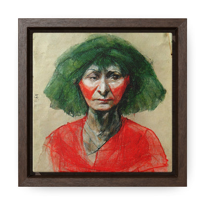 Loneliness Green Red 34, Valentinii, Gallery Canvas Wraps, Square Frame