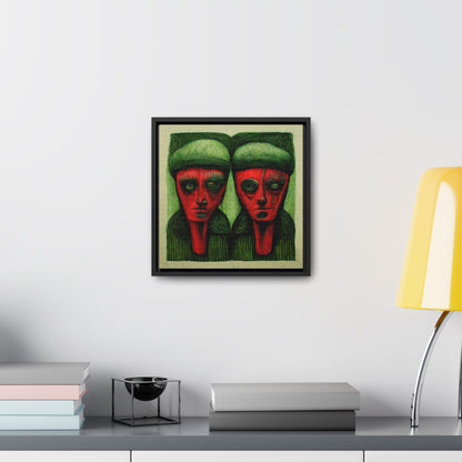 Loneliness Green Red 9, Valentinii, Gallery Canvas Wraps, Square Frame