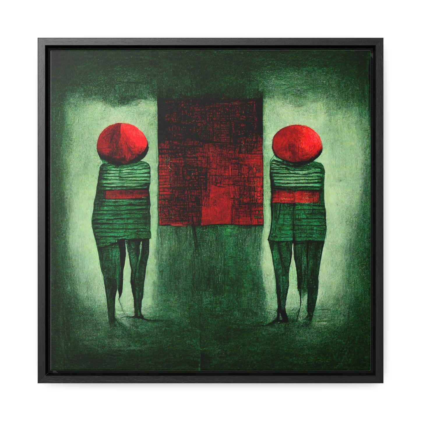 Loneliness Green Red 23, Valentinii, Gallery Canvas Wraps, Square Frame