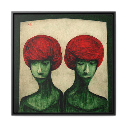 Loneliness Green Red 21, Valentinii, Gallery Canvas Wraps, Square Frame