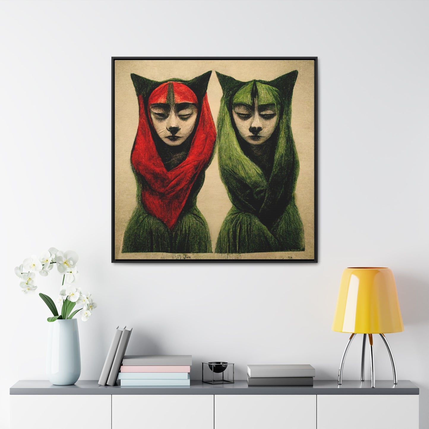 Cat Woman 5, Valentinii, Gallery Canvas Wraps, Square Frame