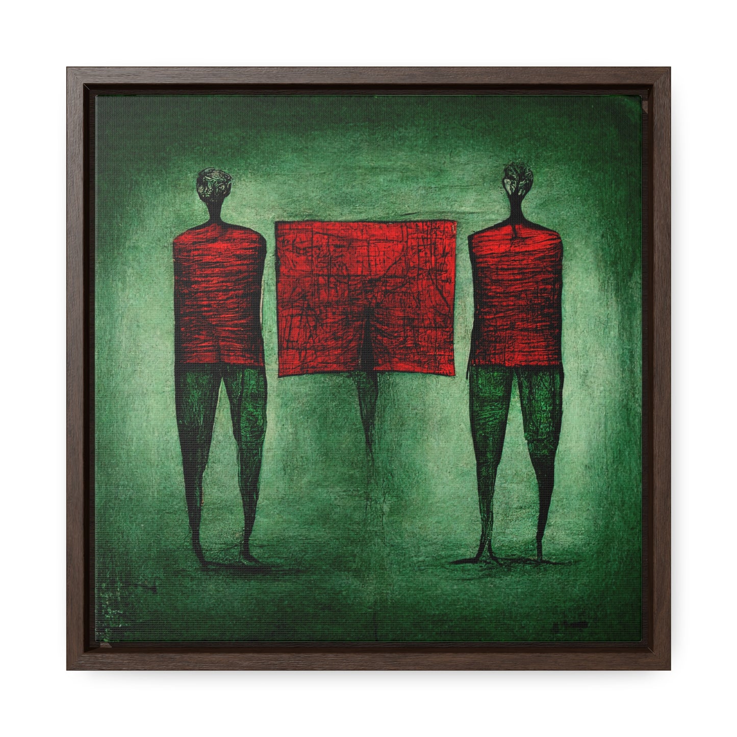 Loneliness Green Red 14, Valentinii, Gallery Canvas Wraps, Square Frame