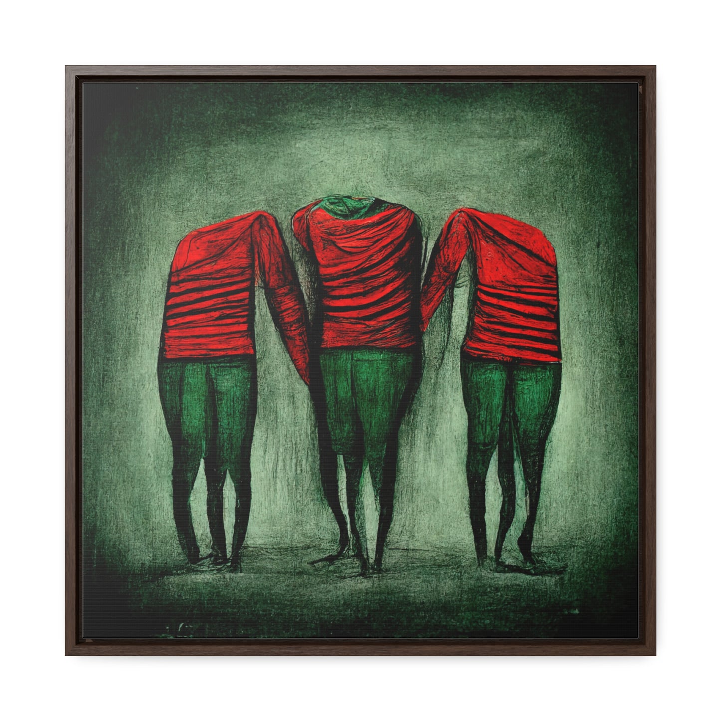 Loneliness Green Red 8, Valentinii, Gallery Canvas Wraps, Square Frame