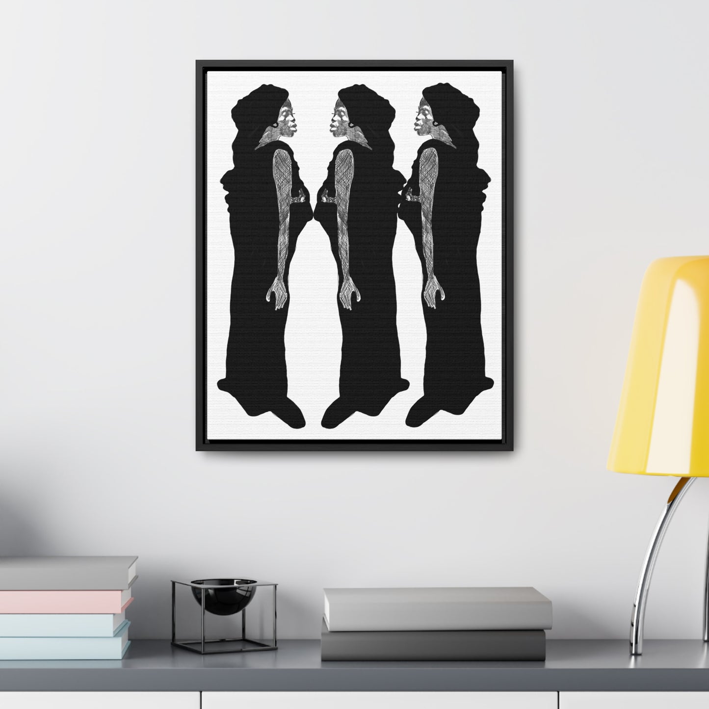 Three Women, Original Eduard Pavel, Gallery Canvas Wraps, Vertical Frame