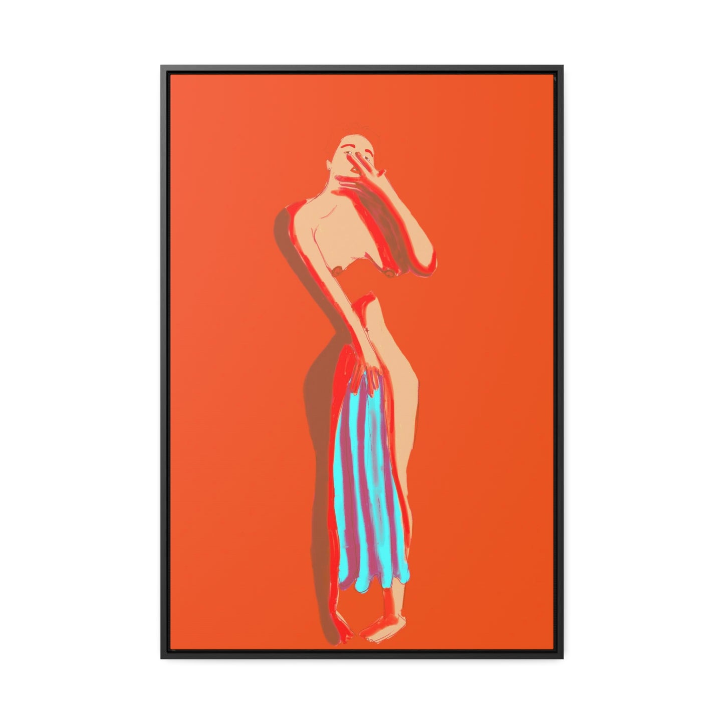 The Orange Towel, Original Eduard Pavel, Gallery Canvas Wraps, Vertical Frame