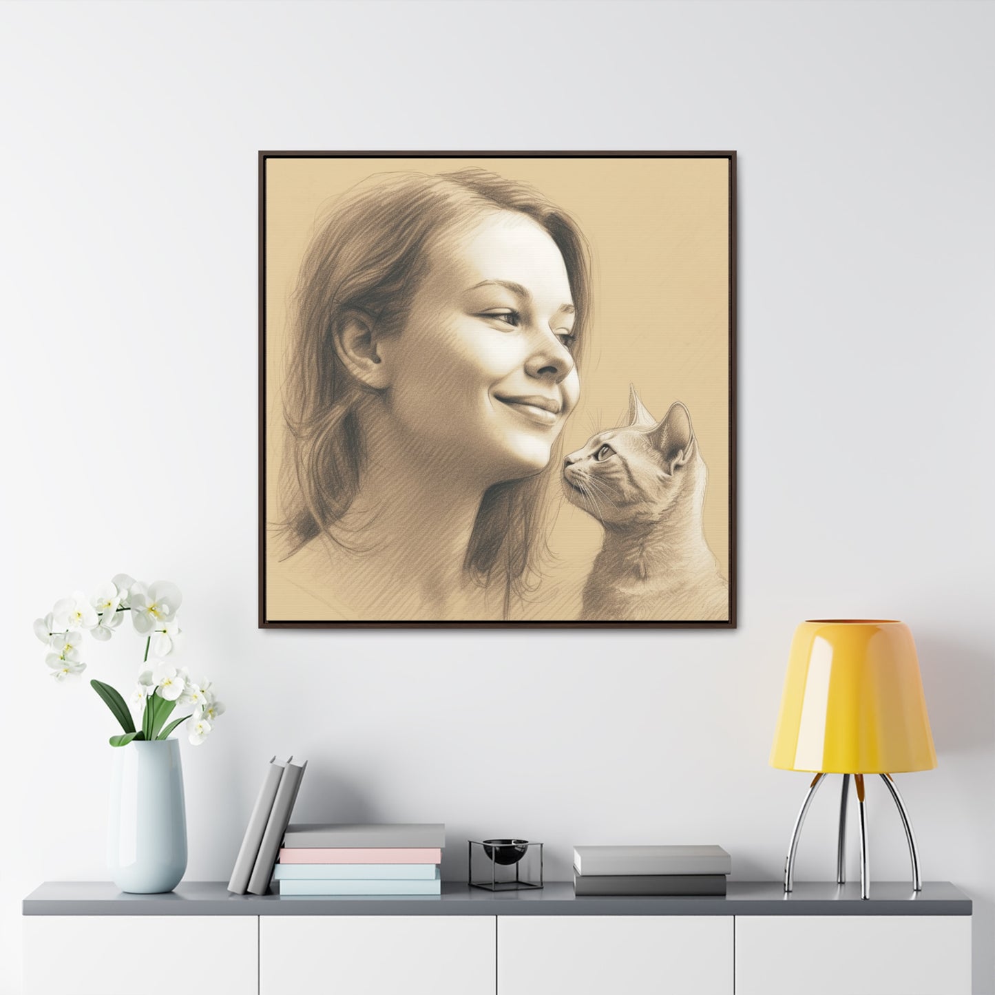 Cat Woman 30, Gallery Canvas Wraps, Square Frame