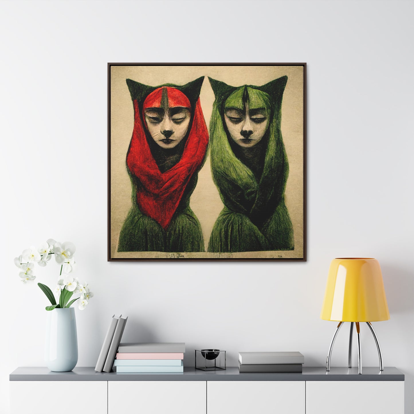 Cat Woman 5, Valentinii, Gallery Canvas Wraps, Square Frame