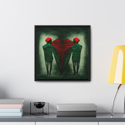 Loneliness Green Red 7, Valentinii, Gallery Canvas Wraps, Square Frame