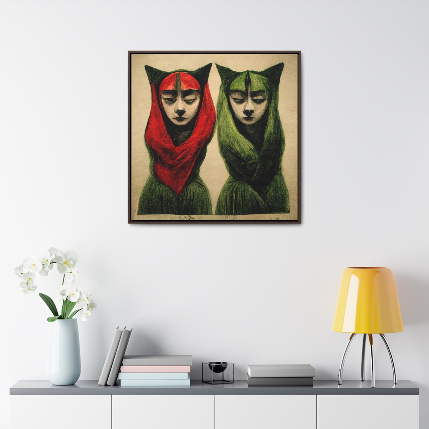 Cat Woman 5, Valentinii, Gallery Canvas Wraps, Square Frame