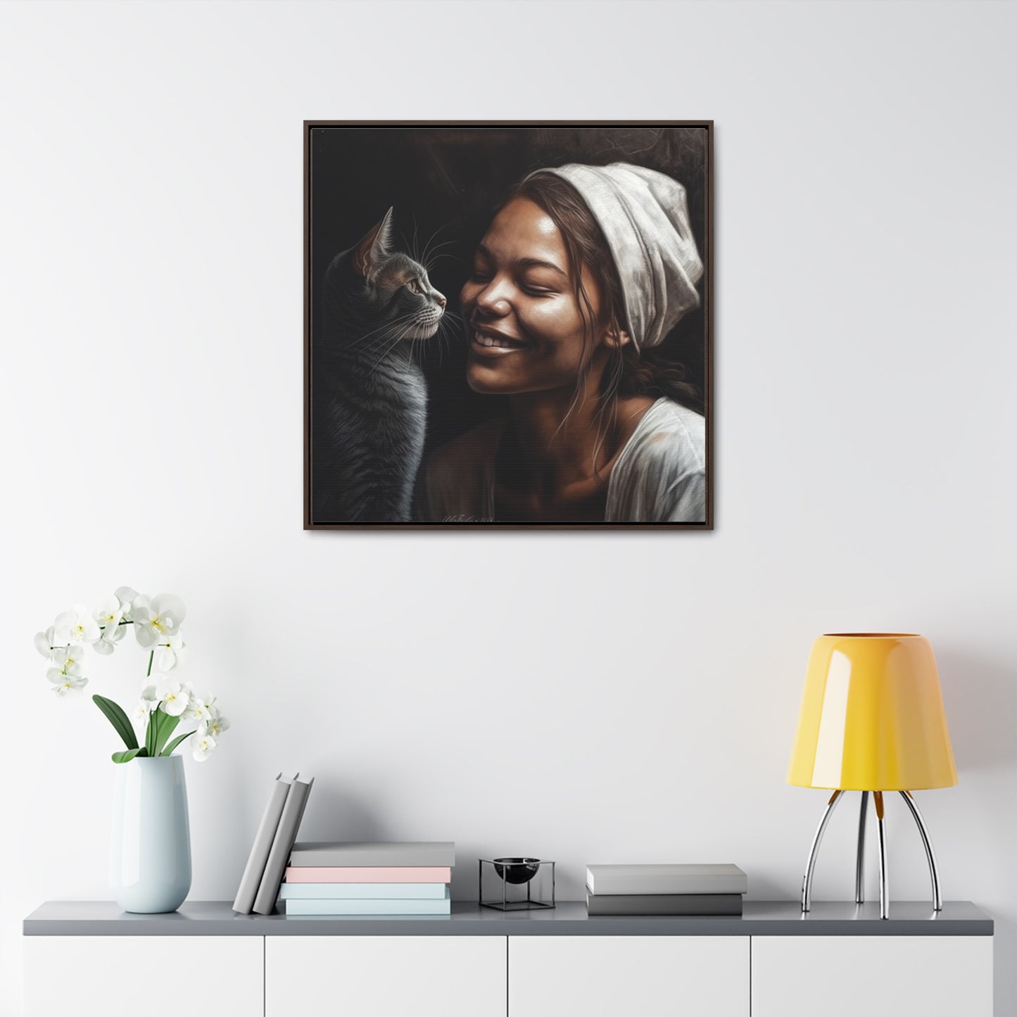 Cat Woman 29, Gallery Canvas Wraps, Square Frame