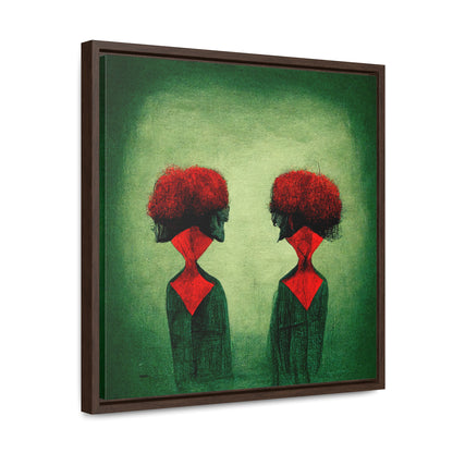 Loneliness Green Red 29, Valentinii, Gallery Canvas Wraps, Square Frame