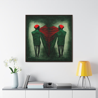 Loneliness Green Red 7, Valentinii, Gallery Canvas Wraps, Square Frame