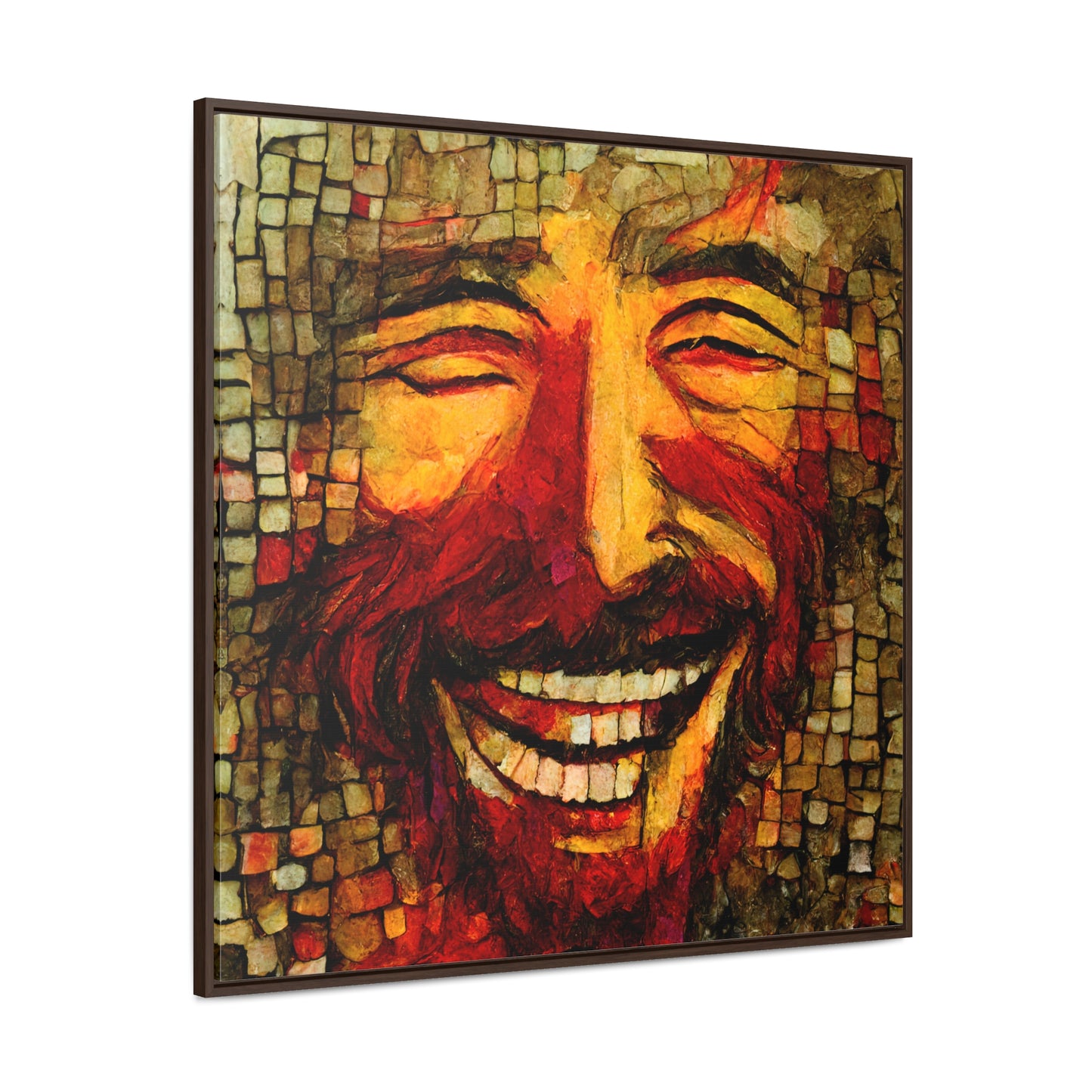 Jesus smiling 4, Valentinii, Gallery Canvas Wraps, Square Frame