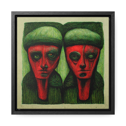 Loneliness Green Red 9, Valentinii, Gallery Canvas Wraps, Square Frame