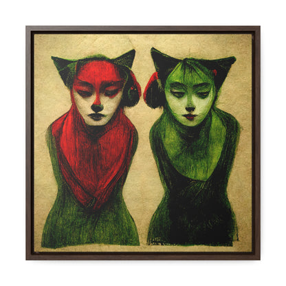 Cat Woman 4, Valentinii, Gallery Canvas Wraps, Square Frame