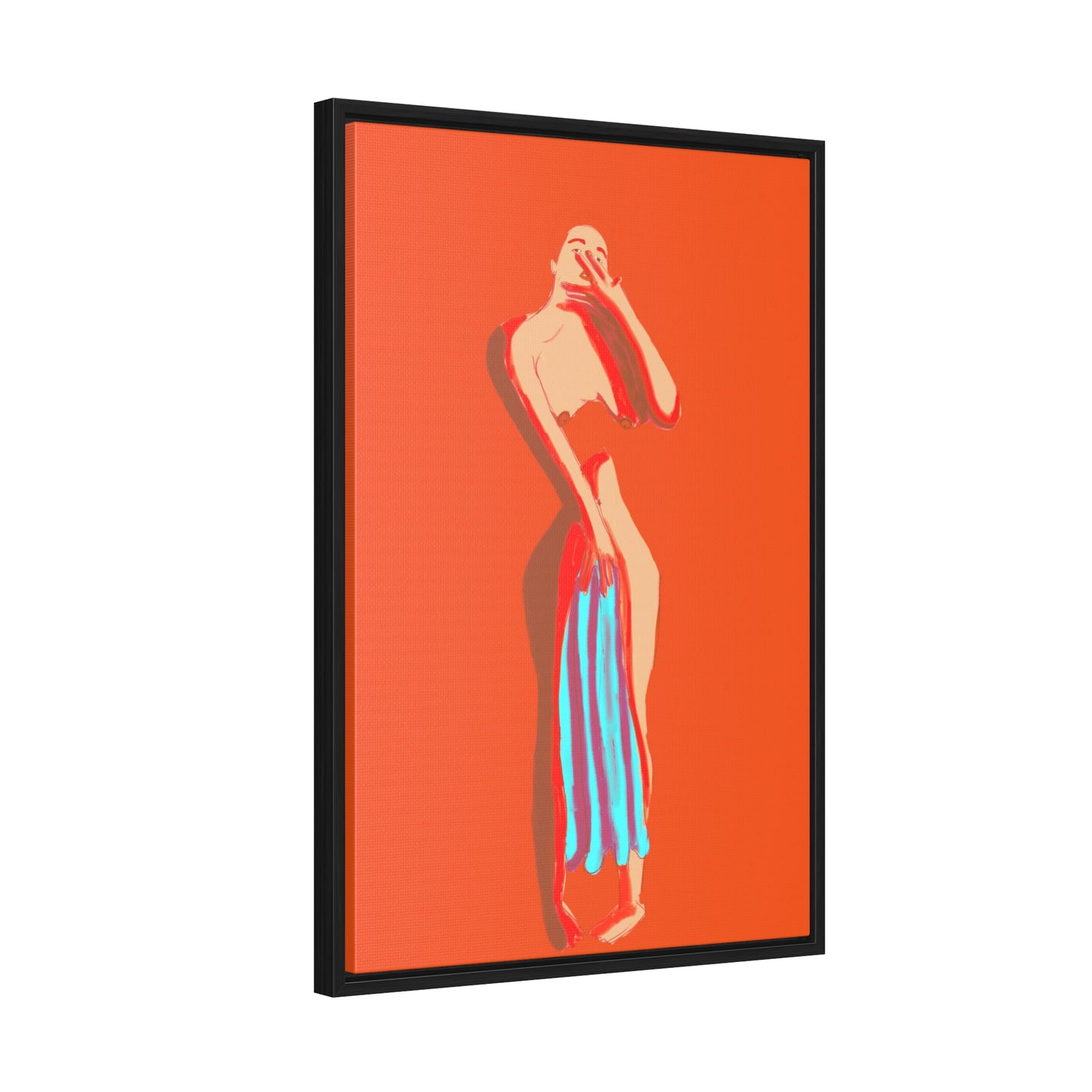 The Orange Towel, Original Eduard Pavel, Gallery Canvas Wraps, Vertical Frame