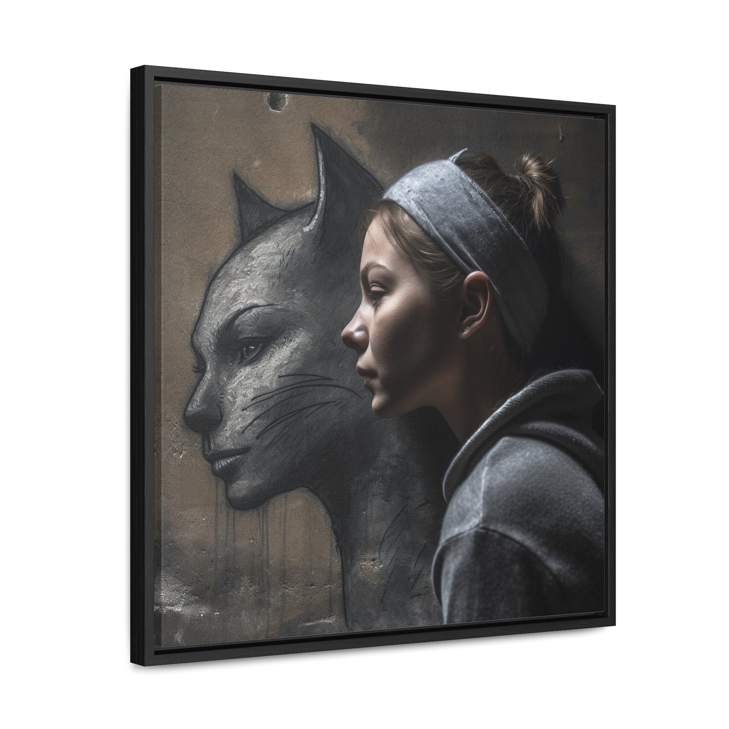 Cat Woman 28, Gallery Canvas Wraps, Square Frame