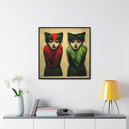 Cat Woman 6, Valentinii, Gallery Canvas Wraps, Square Frame